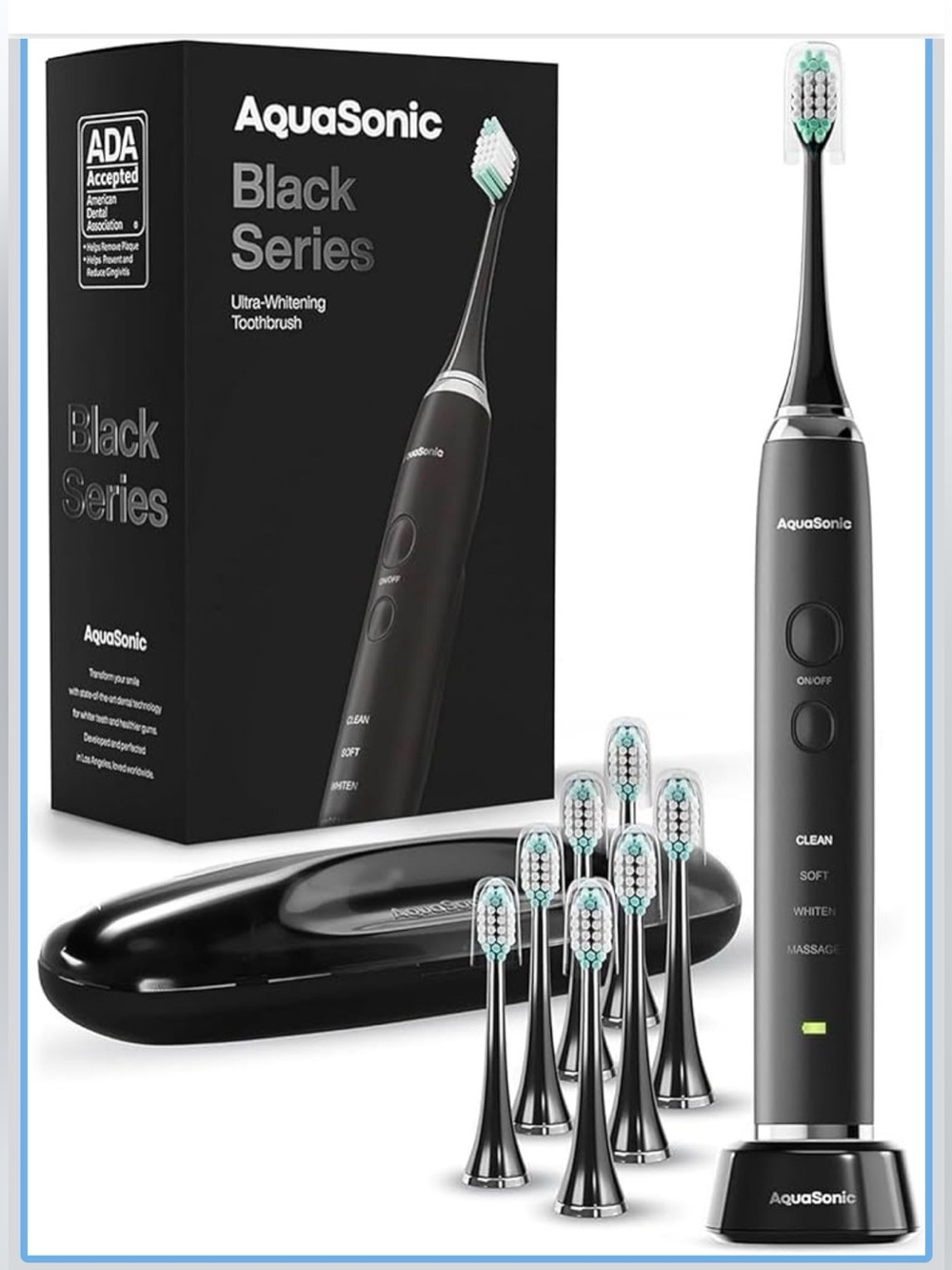 Aquasonic Black Series Ultra Whitening Electric Toothbrush